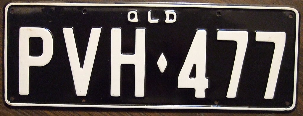 an old scrapped number plate from an Australian car
