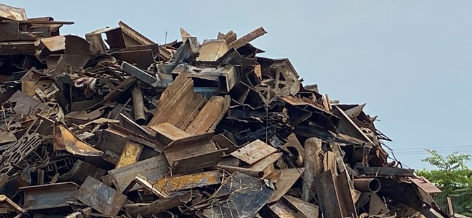 a pile of ferrous scrap metal