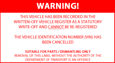 written off vehicle register